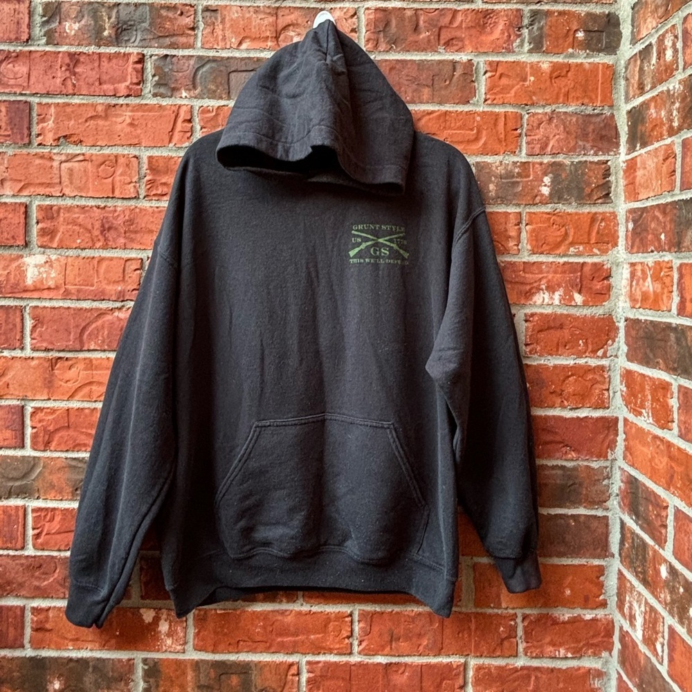 Grunt Style Mens Large Black Pullover  Hoodie Sweatshirt Sweater